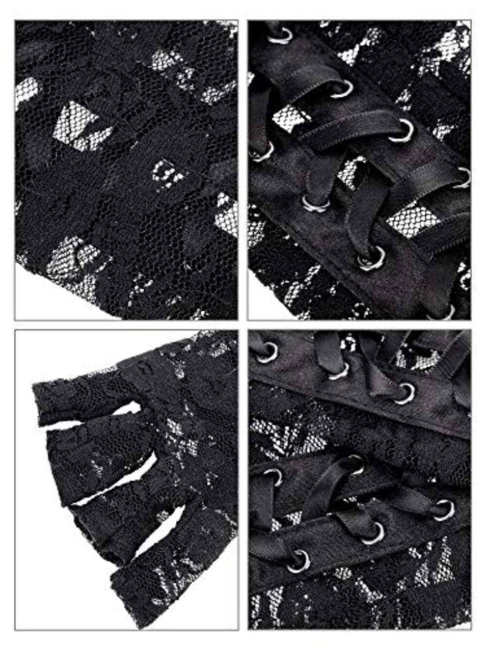 Satin Lace Up Fingerless Gloves for Women Elbow Length Bridal Arm Warmers